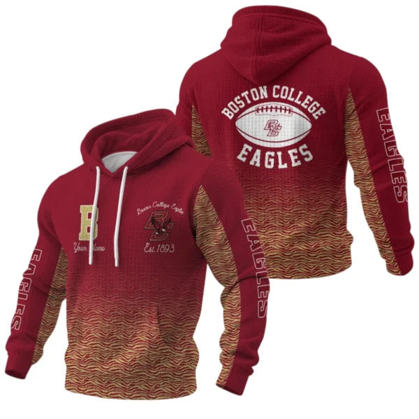 Boston College Eagles Waffle Pullover Hoodie Custom Your Name