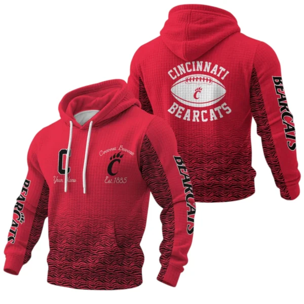 Cincinnati Bearcats Waffle Pullover Hoodie Custom Your Name