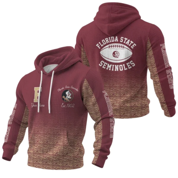 Florida State Seminoles Waffle Pullover Hoodie Custom Your Name
