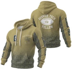 Georgia Tech Yellow Jackets Waffle Pullover Hoodie Custom Your Name