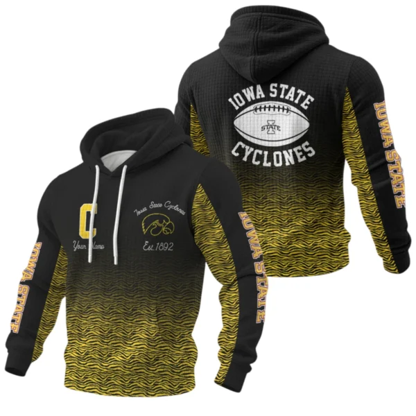 lowa State Cyclones Waffle Pullover Hoodie Custom Your Name