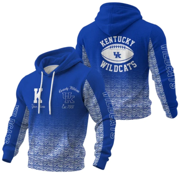 Kentucky Wildcats Waffle Pullover Hoodie Custom Your Name