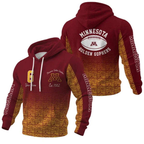 Minnesota Golden Gophers Waffle Pullover Hoodie Custom Your Name