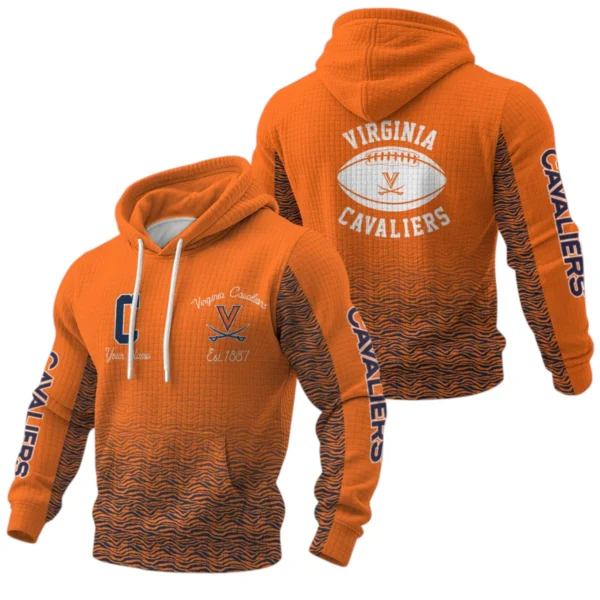 Virginia Cavaliers Waffle Pullover Hoodie Custom Your Name