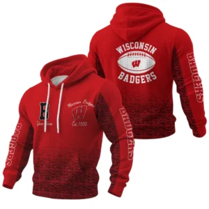 Wisconsin Badgers Waffle Pullover Hoodie Custom Your Name