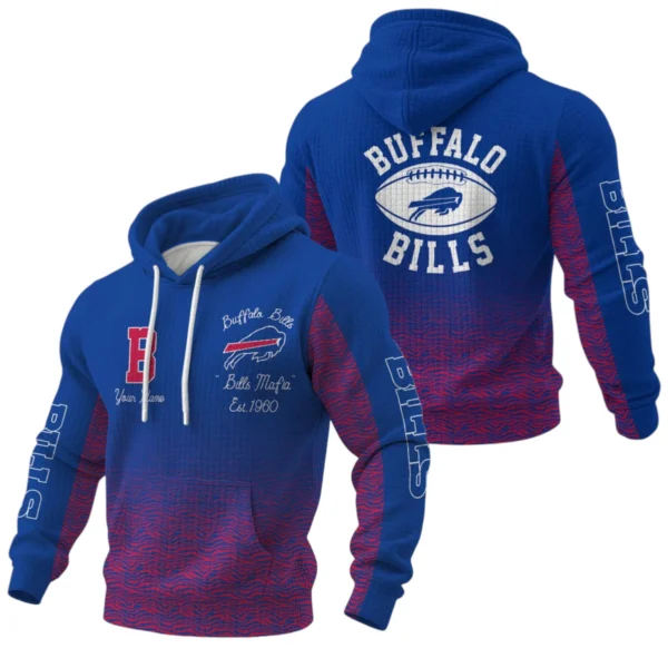 Buffalo Bills Waffle Pullover Hoodie Custom Your Name