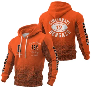 Cincinnati Bengals Waffle Pullover Hoodie Custom Your Name