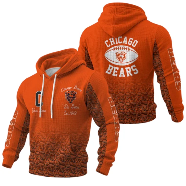 Chicago Bears Waffle Pullover Hoodie Custom Your Name