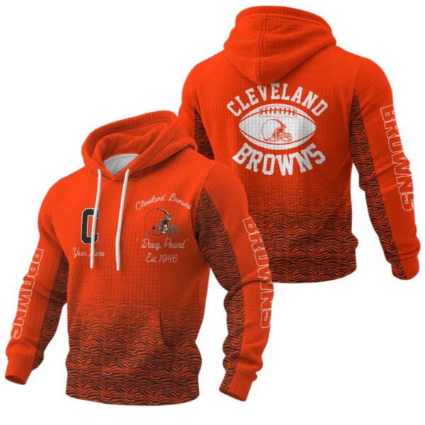 Cleveland Browns Waffle Pullover Hoodie Custom Your Name