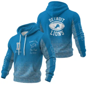 Detroit Lions Waffle Pullover Hoodie Custom Your Name