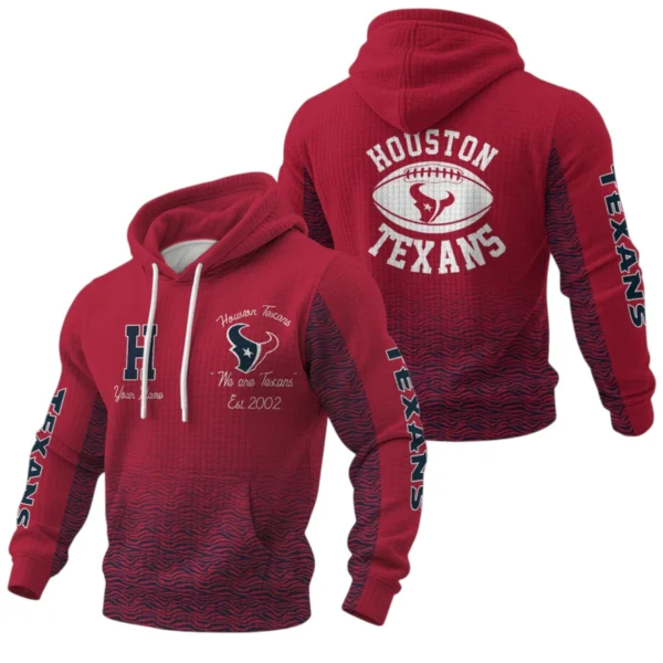 Houston Texans Waffle Pullover Hoodie Custom Your Name