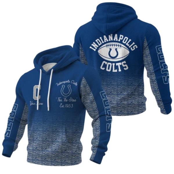 Indianapolis Colts Waffle Pullover Hoodie Custom Your Name
