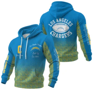 Los Angeles Chargers Waffle Pullover Hoodie Custom Your Name