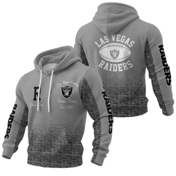 Las Vegas Raiders Waffle Pullover Hoodie Custom Your Name