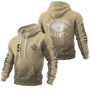 New Orleans Saints Waffle Pullover Hoodie Custom Your Name