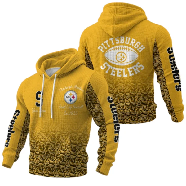 Pittsburgh Steelers Waffle Pullover Hoodie Custom Your Name