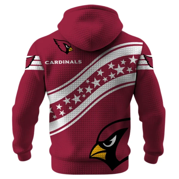 Arizona Cardinals Waffle Pullover Hoodie Personalize Your Name