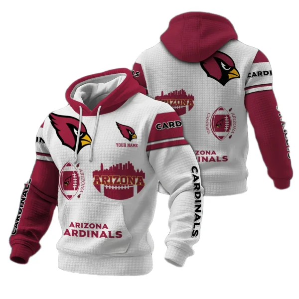 Arizona Cardinals Waffle Pullover Hoodie Customize Your Name