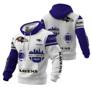 Baltimore Ravens Waffle Pullover Hoodie Customize Your Name