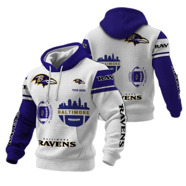 Baltimore Ravens Waffle Pullover Hoodie Customize Your Name