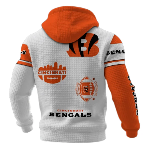 Cincinnati Bengals Waffle Pullover Hoodie Customize Your Name