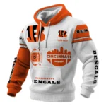 Cincinnati Bengals Waffle Pullover Hoodie Customize Your Name