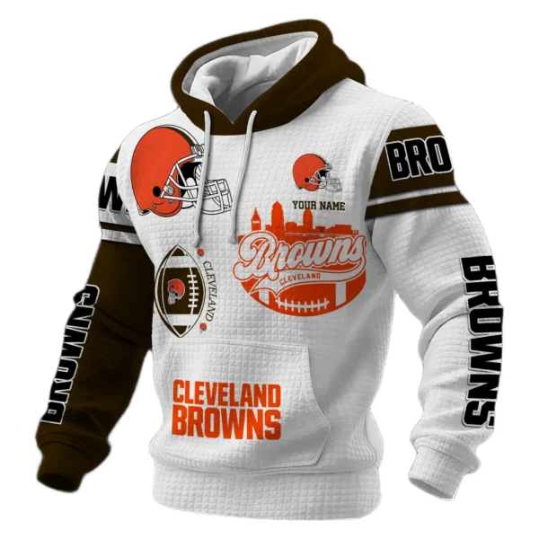 Cleveland Browns Waffle Pullover Hoodie Customize Your Name