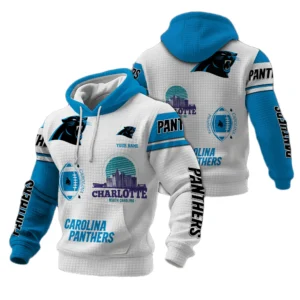Carolina Panthers Waffle Pullover Hoodie Customize Your Name