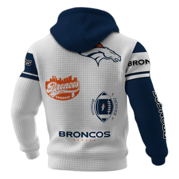 Denver Broncos Waffle Pullover Hoodie Customize Your Name
