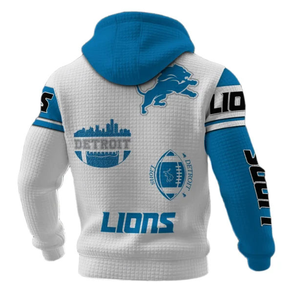 Detroit Lions Waffle Pullover Hoodie Customize Your Name