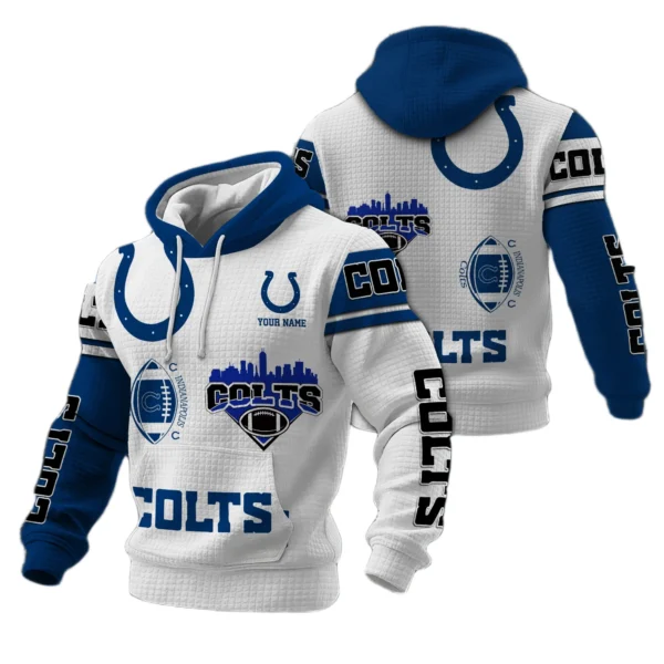 Indianapolis Colts Waffle Pullover Hoodie Customize Your Name