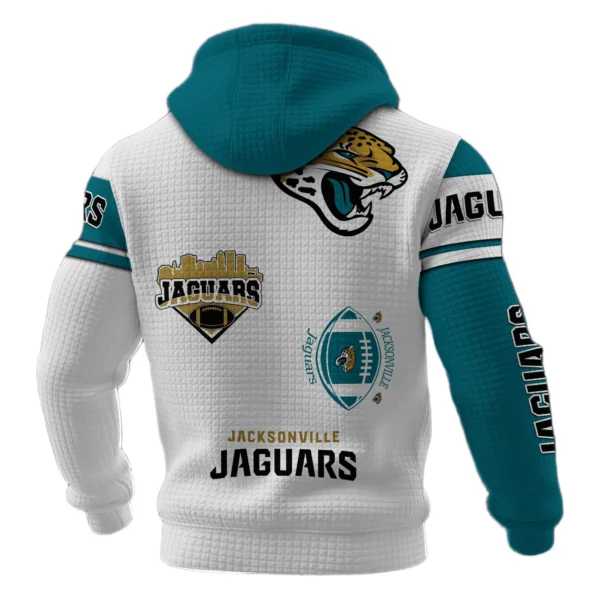 Jacksonville Jaguars Waffle Pullover Hoodie Customize Your Name