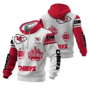 Kansas City Chiefs Waffle Pullover Hoodie Customize Your Name