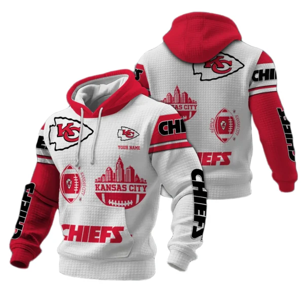 Kansas City Chiefs Waffle Pullover Hoodie Customize Your Name
