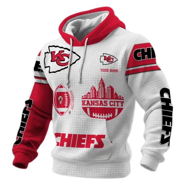 Kansas City Chiefs Waffle Pullover Hoodie Customize Your Name