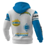 Los Angeles Chargers Waffle Pullover Hoodie Customize Your Name