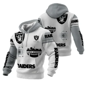 Las Vegas Raiders Waffle Pullover Hoodie Customize Your Name