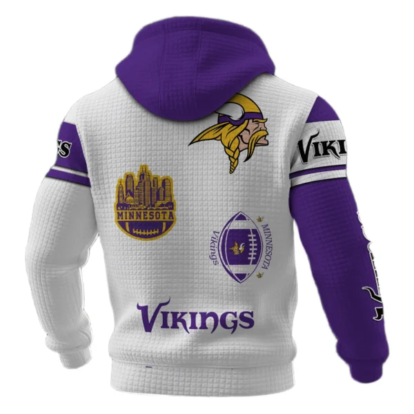 Minnesota Vikings Waffle Pullover Hoodie Customize Your Name