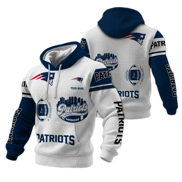 New England Patriots Waffle Pullover Hoodie Customize Your Name