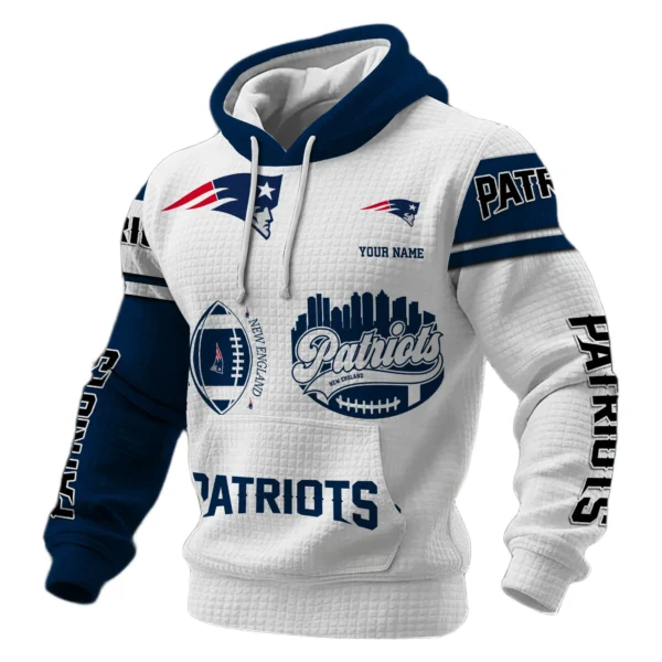New England Patriots Waffle Pullover Hoodie Customize Your Name