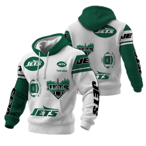 New York Jets Waffle Pullover Hoodie Customize Your Name