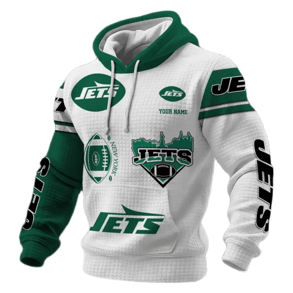 New York Jets Waffle Pullover Hoodie Customize Your Name