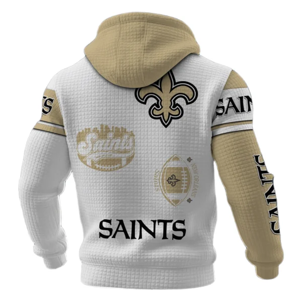 New Orleans Saints Waffle Pullover Hoodie Customize Your Name