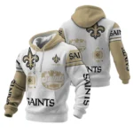 New Orleans Saints Waffle Pullover Hoodie Customize Your Name