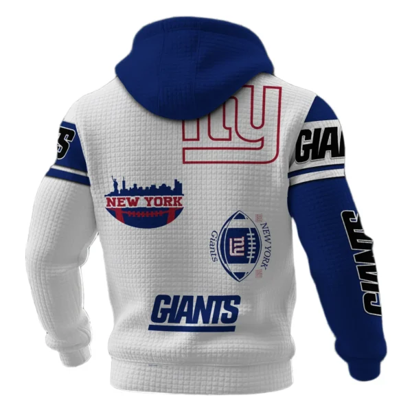 New York Giants Waffle Pullover Hoodie Customize Your Name
