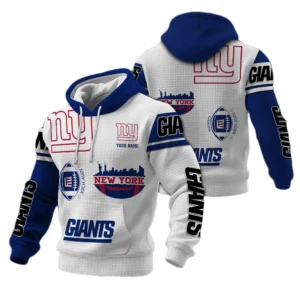 New York Giants Waffle Pullover Hoodie Customize Your Name