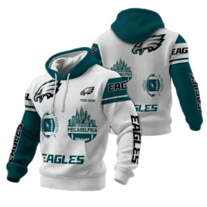 Philadelphia Eagles Waffle Pullover Hoodie Customize Your Name
