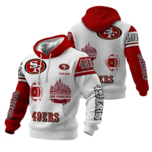 San Francisco 49ers Waffle Pullover Hoodie Customize Your Name