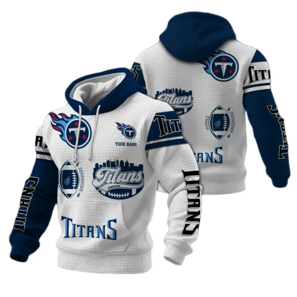 Tennessee Titans Waffle Pullover Hoodie Customize Your Name