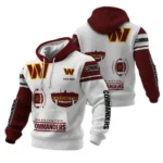 Washington Commanders Waffle Pullover Hoodie Customize Your Name